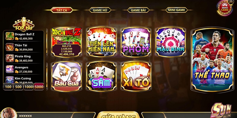 Cổng game Sunwin với nhiều trò chơi hấp dẫn nhất